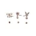 Multi-Pack Aurora Borealis Effect Bow Heart L-Bend and Pin Nose Rings 6 Pack - 20 Gauge at Spencer's