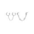 Multi-Pack Silvertone Butterfly Dangle Chain L-Bend and Half Hoop Nose Rings 4 Pack - 18 Gauge at Spencer's