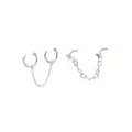 Multi-Pack Silvertone Butterfly Dangle Chain L-Bend and Half Hoop Nose Rings 4 Pack - 18 Gauge at Spencer's
