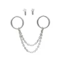 Multi-Pack Silver Chain Hoops and Nose Pins 4 Pack - 18 Gauge at Spencer's