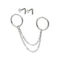 Multi-Pack Silver Chain Hoops and Nose Pins 4 Pack - 18 Gauge at Spencer's