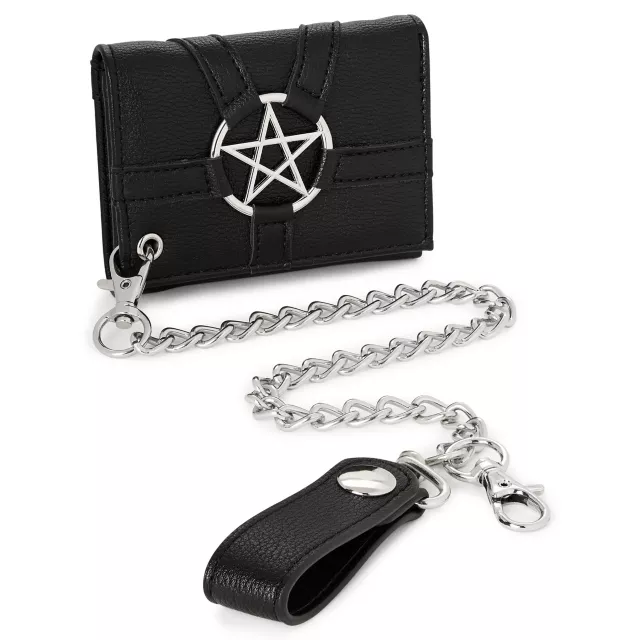 Black Pentagram Chain Wallet at Spencer's