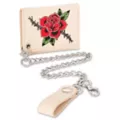 Tan Barbed Wire Rose Chain Wallet at Spencer's