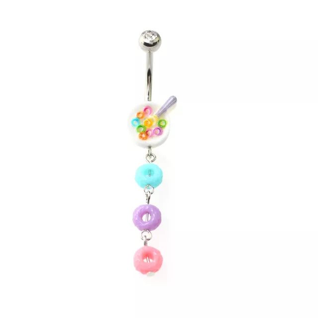 Cereal Dangle Belly Ring - 14 Gauge at Spencer's