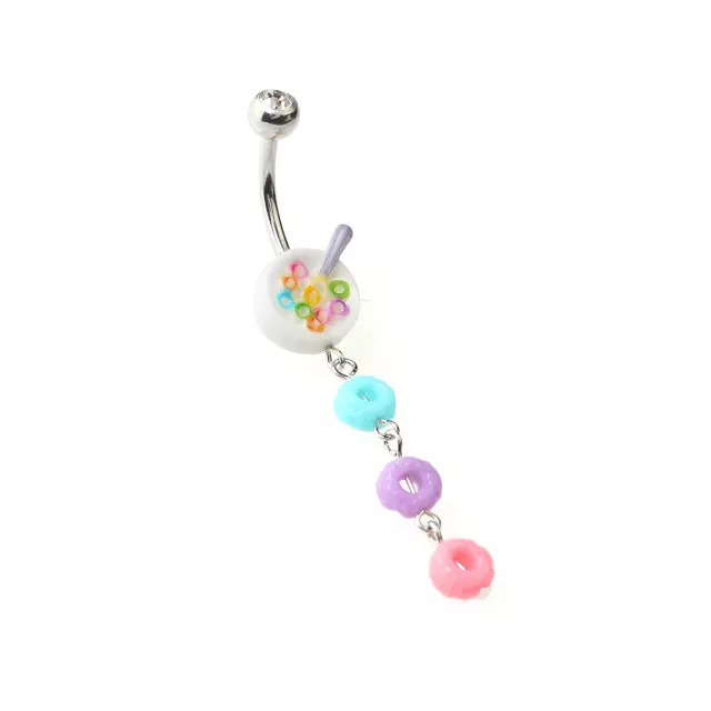 Cereal Dangle Belly Ring - 14 Gauge at Spencer's