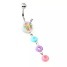 Cereal Dangle Belly Ring - 14 Gauge at Spencer's