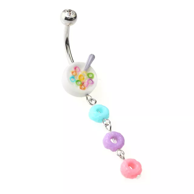 Cereal Dangle Belly Ring - 14 Gauge at Spencer's