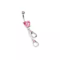 Pink Heart Hand Cuff Belly Ring - 14 Gauge at Spencer's