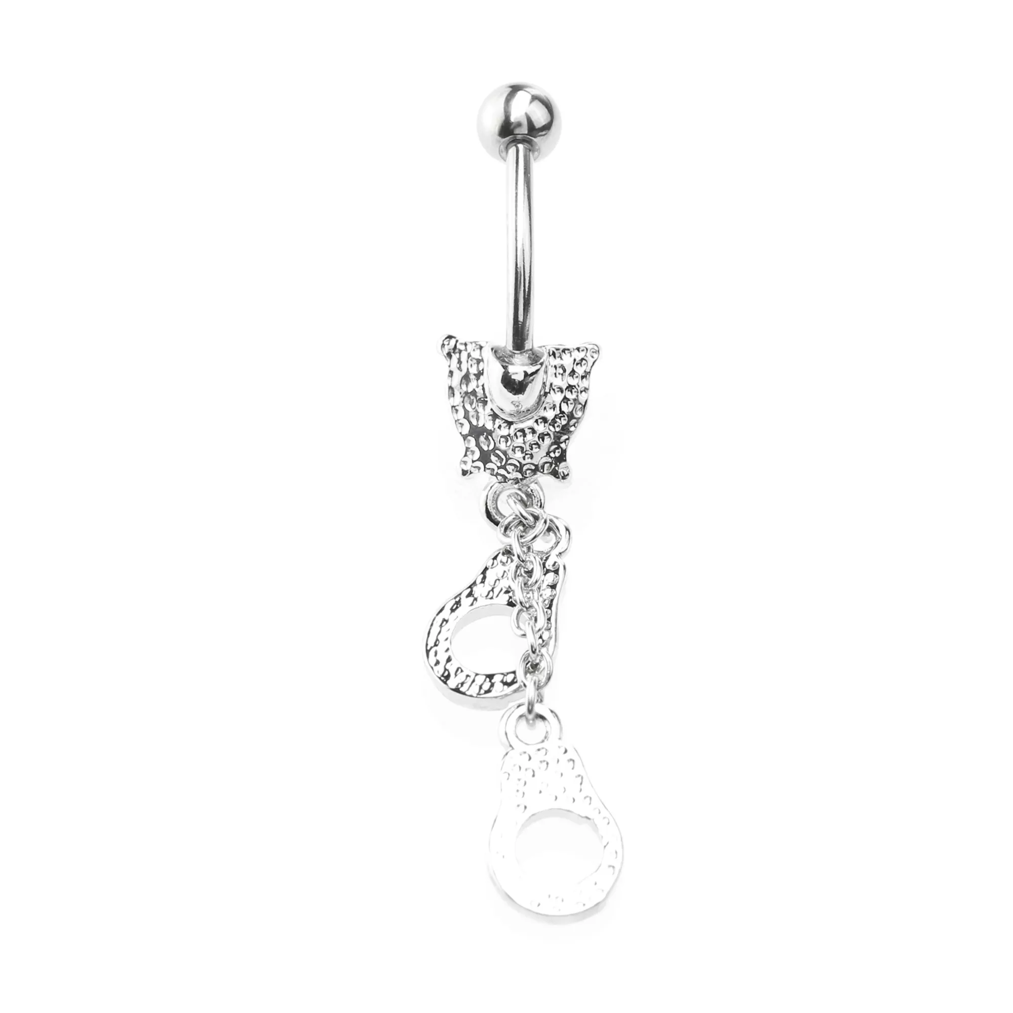 Pink Heart Hand Cuff Belly Ring - 14 Gauge at Spencer's