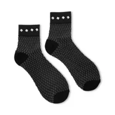 Fishnet Stud Crew Socks at Spencer's