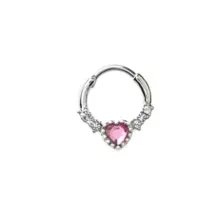 Pink Gem Septum Ring - 16 Gauge at Spencer's