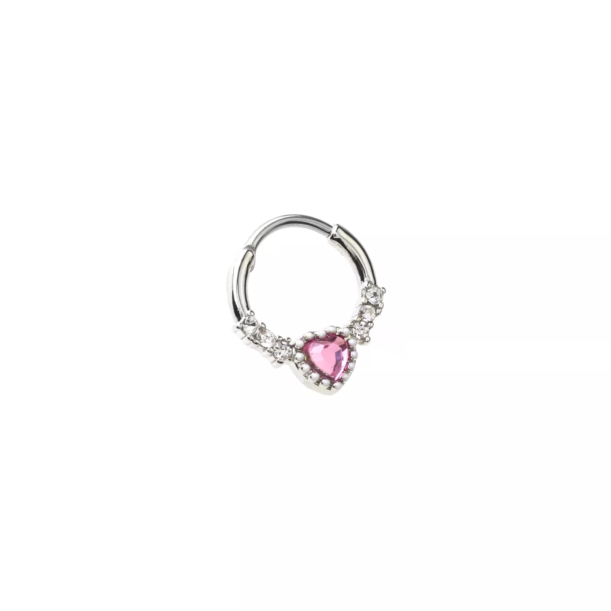 Pink Gem Septum Ring - 16 Gauge