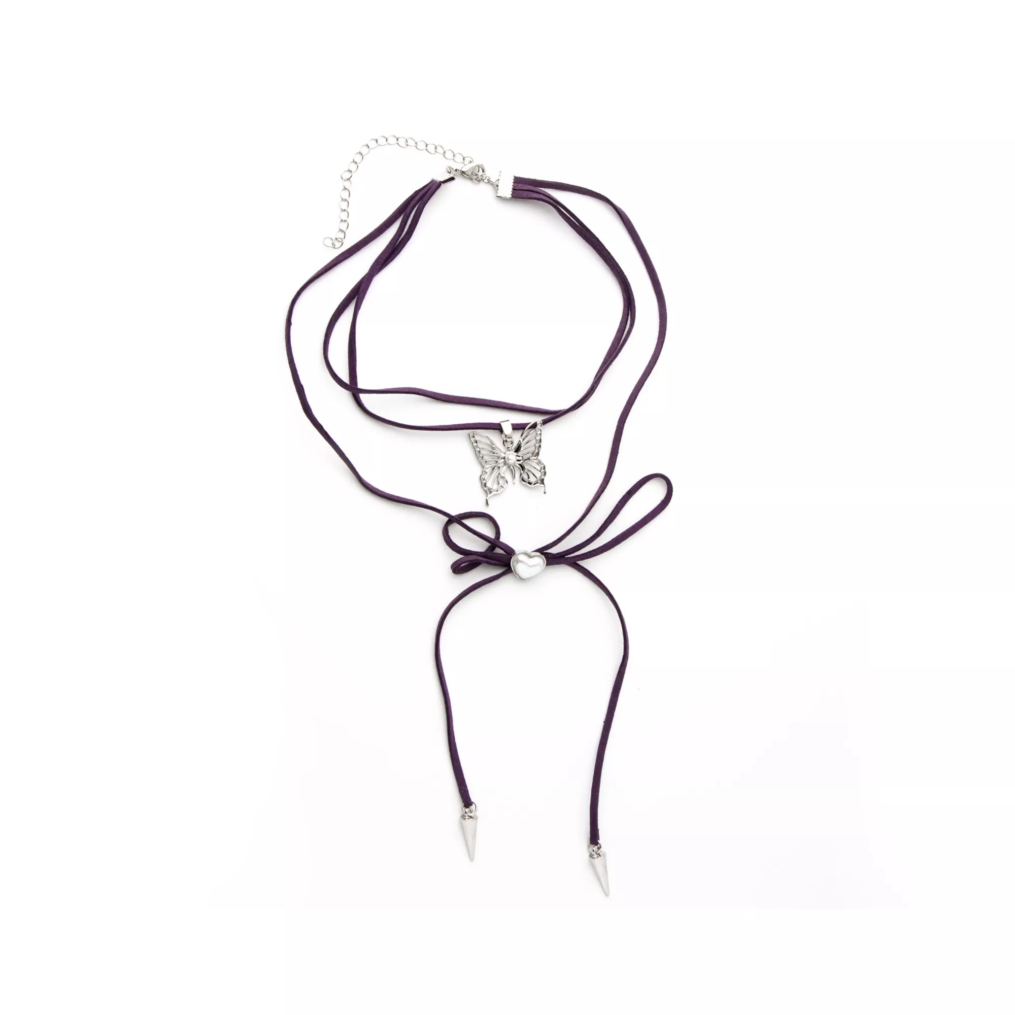 Purple Butterfly Bow Wrap Choker Necklace at Spencer's