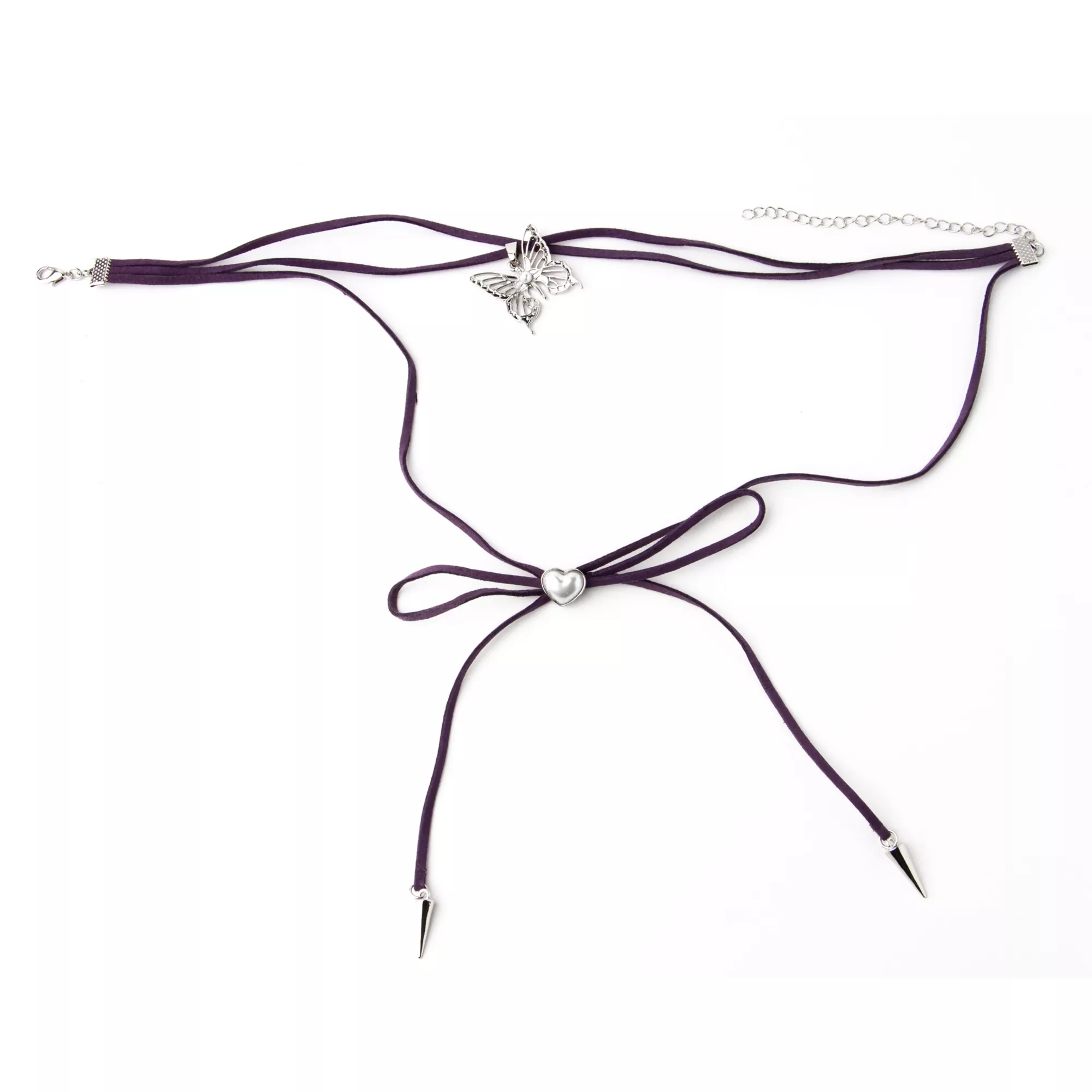 Purple Butterfly Bow Wrap Choker Necklace at Spencer's