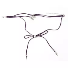Purple Butterfly Bow Wrap Choker Necklace at Spencer's