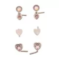 Multi-Pack CZ L-Bend Pink Heart Nose Rings 6 Pack - 20 Gauge at Spencer's