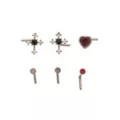 Gothic Heart and Cross L-Bend Nose Rings 6 Pack - 20 Gauge at Spencer's