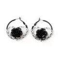 Barbed Wire Heart Rose Hoop Earrings at Spencer's