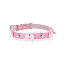 Pink Spike and Bows Choker Necklace at Spencer's