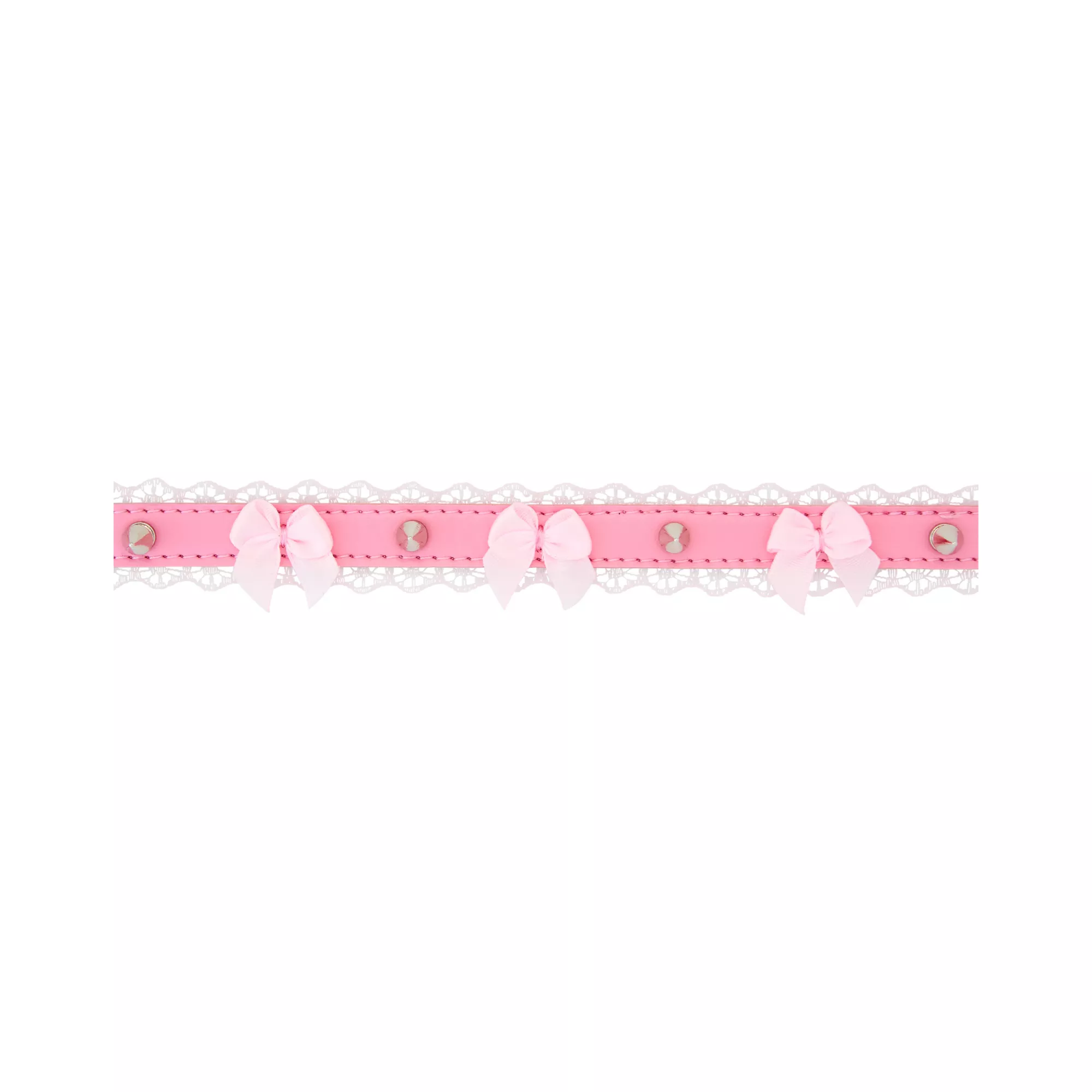 Pink Spike and Bows Choker Necklace