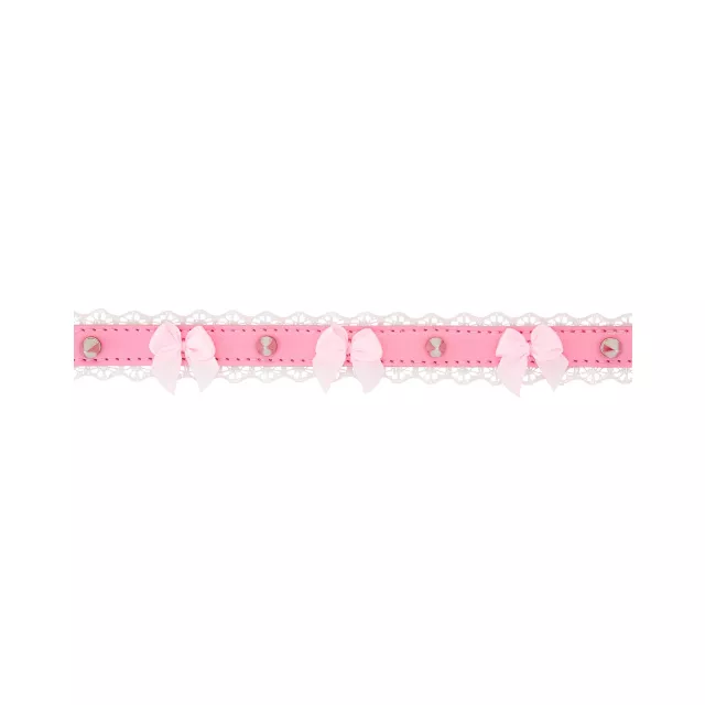 Pink Spike and Bows Choker Necklace at Spencer's