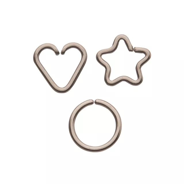 Multi-Pack Silvertone Seamless Hoop Heart and Star Earrings 3 Pack - 16 Gauge at Spencer's