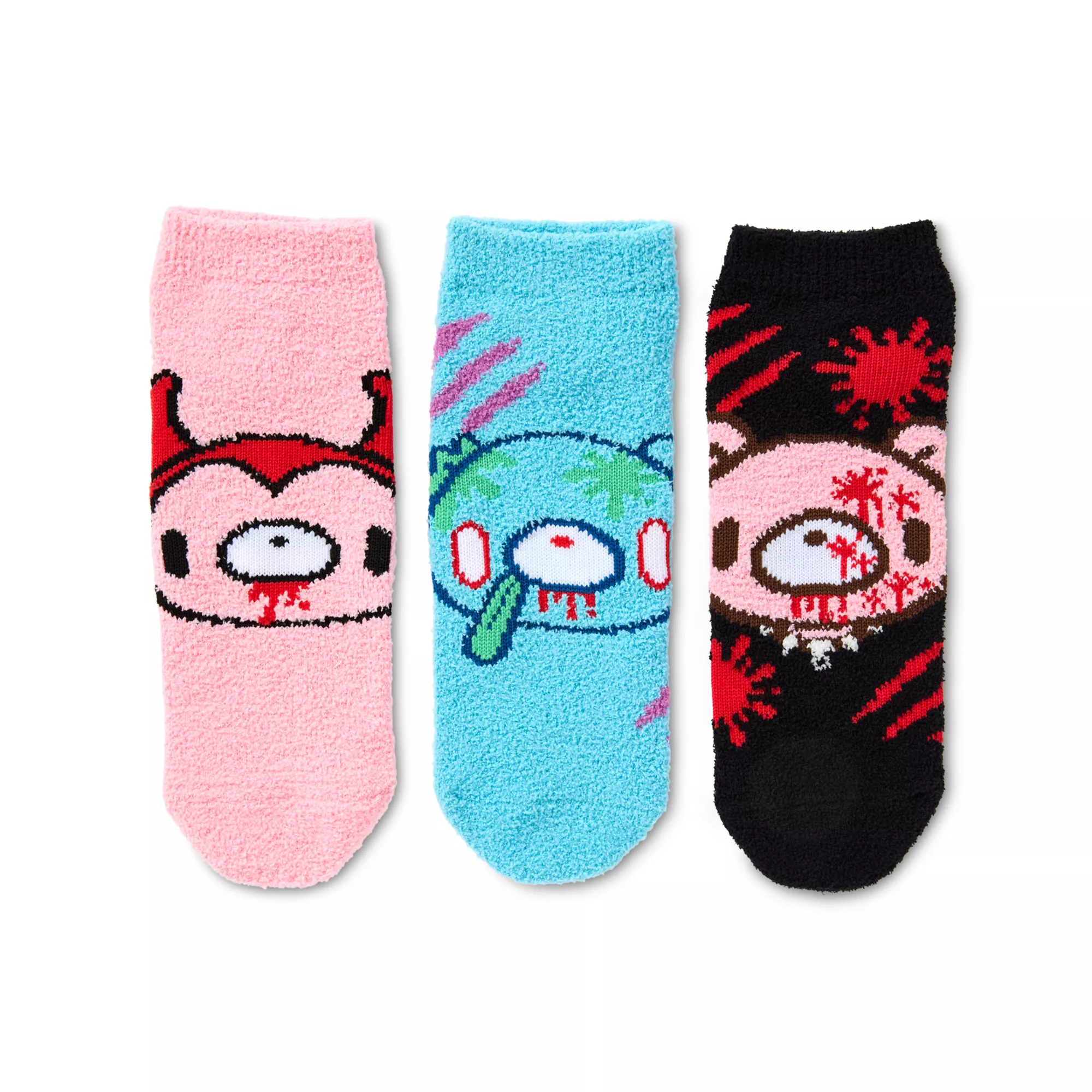 Fuzzy Gloomy Bear Socks - 3 Pair at Spencer's