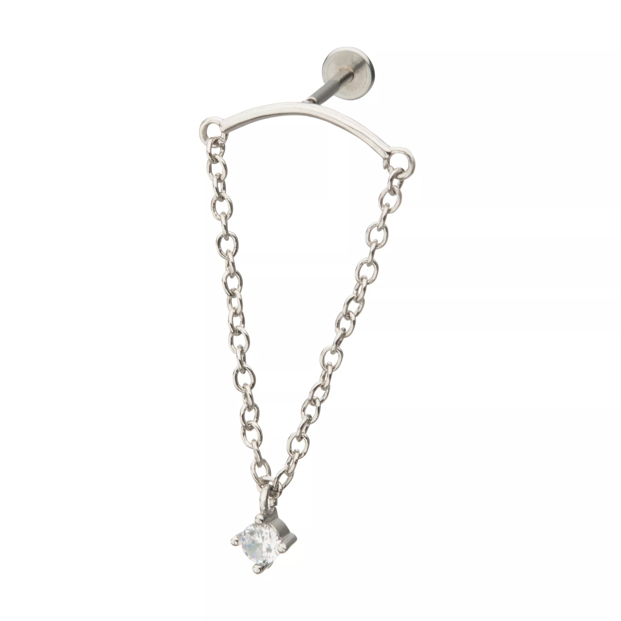 CZ Helix Dangle Chain Earring - 18 Gauge at Spencer's