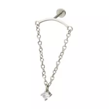 CZ Helix Dangle Chain Earring - 18 Gauge at Spencer's