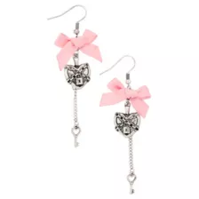 Bow Heart Lock and Key Dangle Earrings at Spencer's
