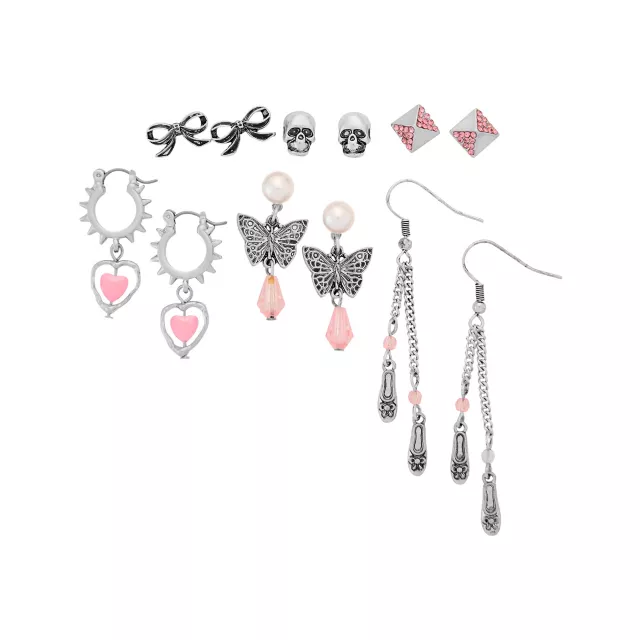 Multi-Pack Gothic Coquette Stud and Dangle Earrings - 6 Pair at Spencer's