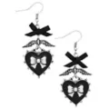 Black Heart Bow Wing Dangle Earrings at Spencer's
