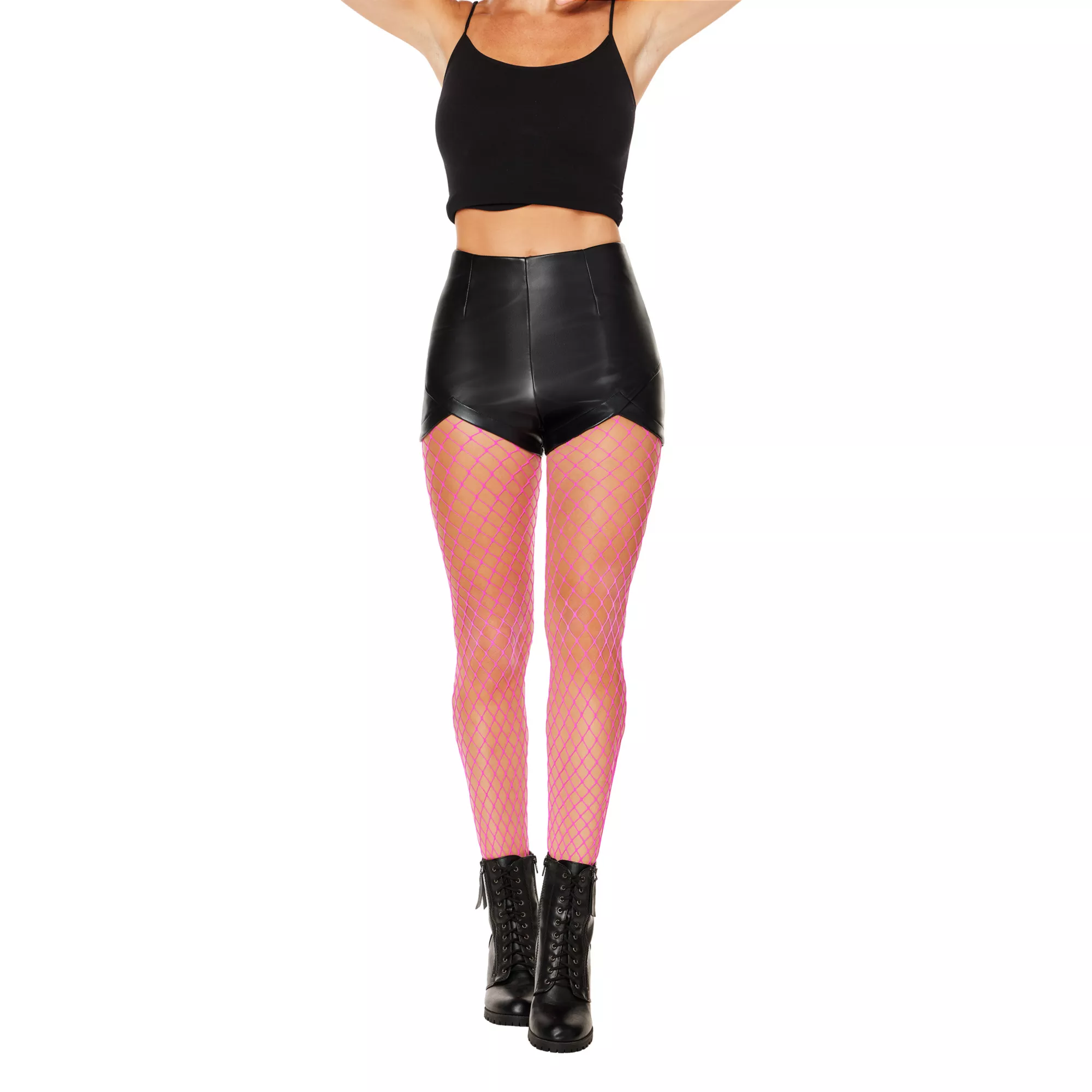 Pink Fishnet Tights at Spencer's