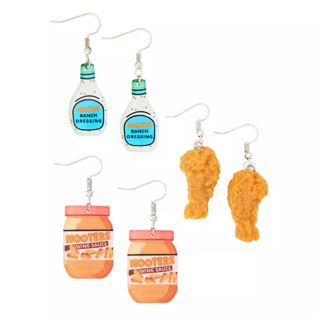 Multi-Pack Hooters Dangle Earrings - 3 Pair at Spencer's