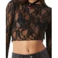 Black Lace Mesh Top at Spencer's