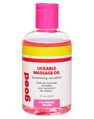 Strawberry Flavored Lickable Warming Massage Oil 4 oz. - good D