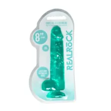 Crystal Clear Dildo Turquoise - RealRock at Spencer's