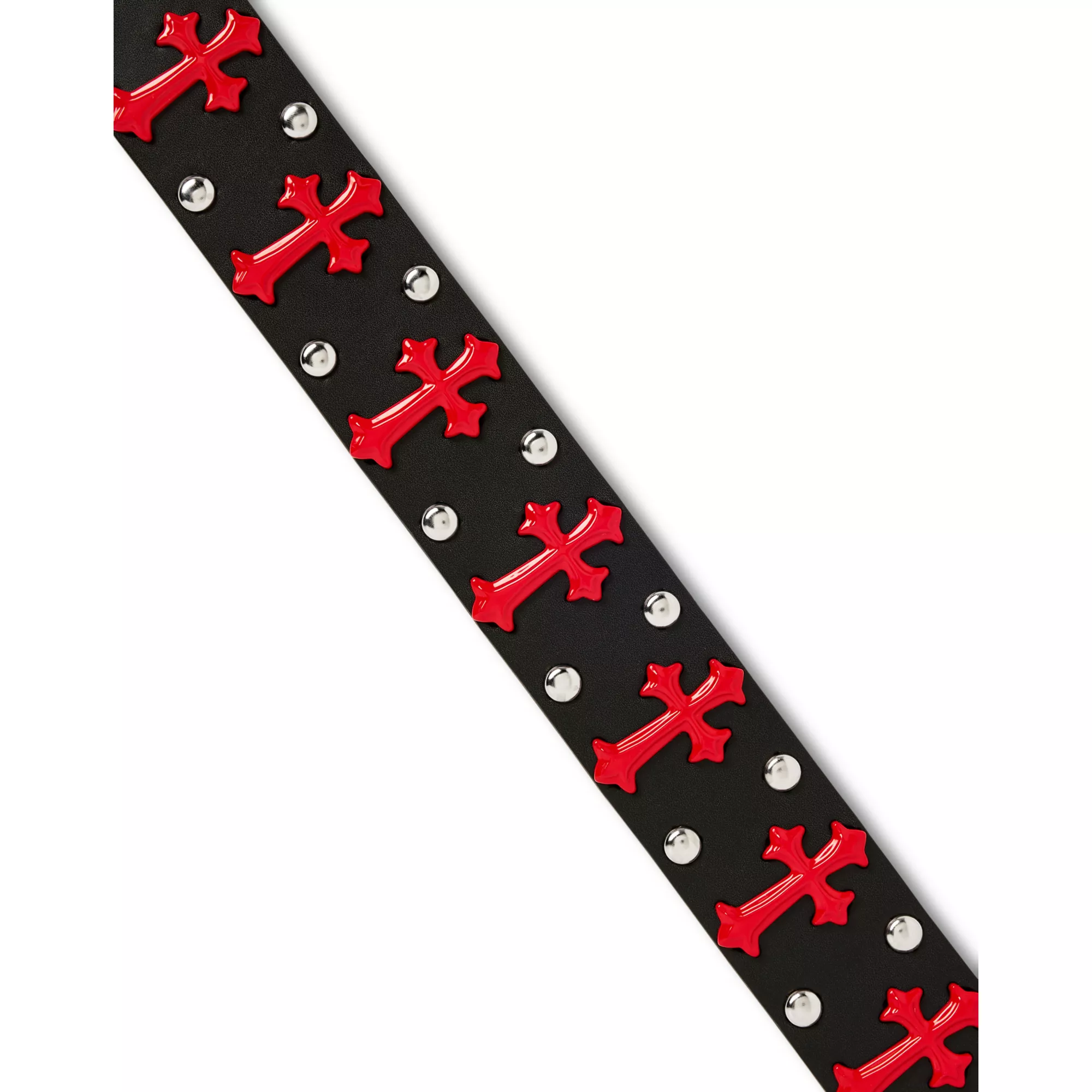 Black and Red Gothic Cross Stud Belt at Spencer's
