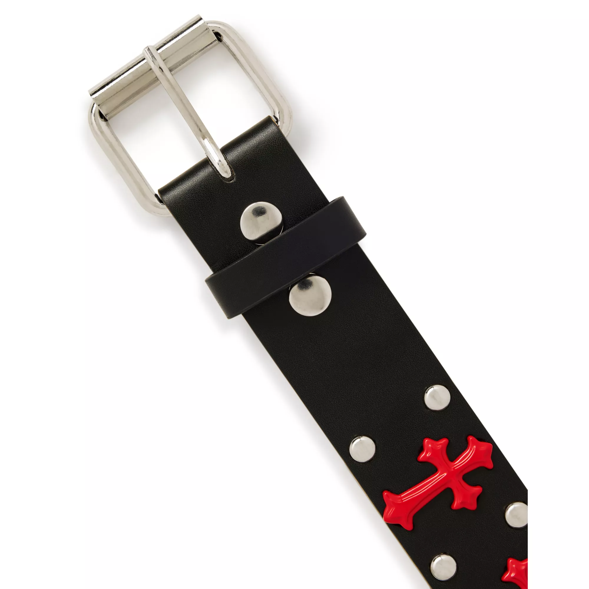 Black and Red Gothic Cross Stud Belt