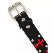 Black and Red Gothic Cross Stud Belt at Spencer's