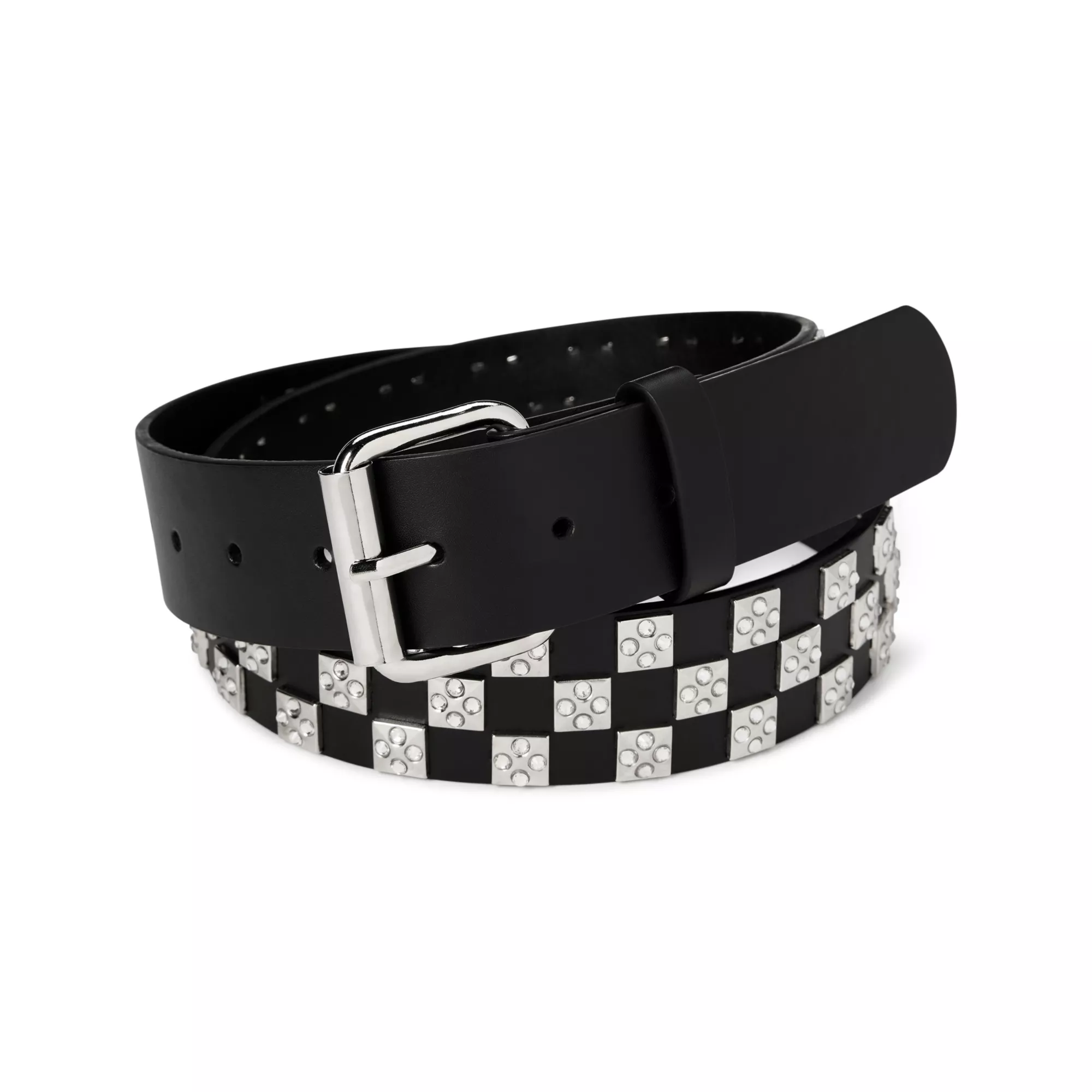 Black and Silver Rhinestone Studded Belt at Spencer's