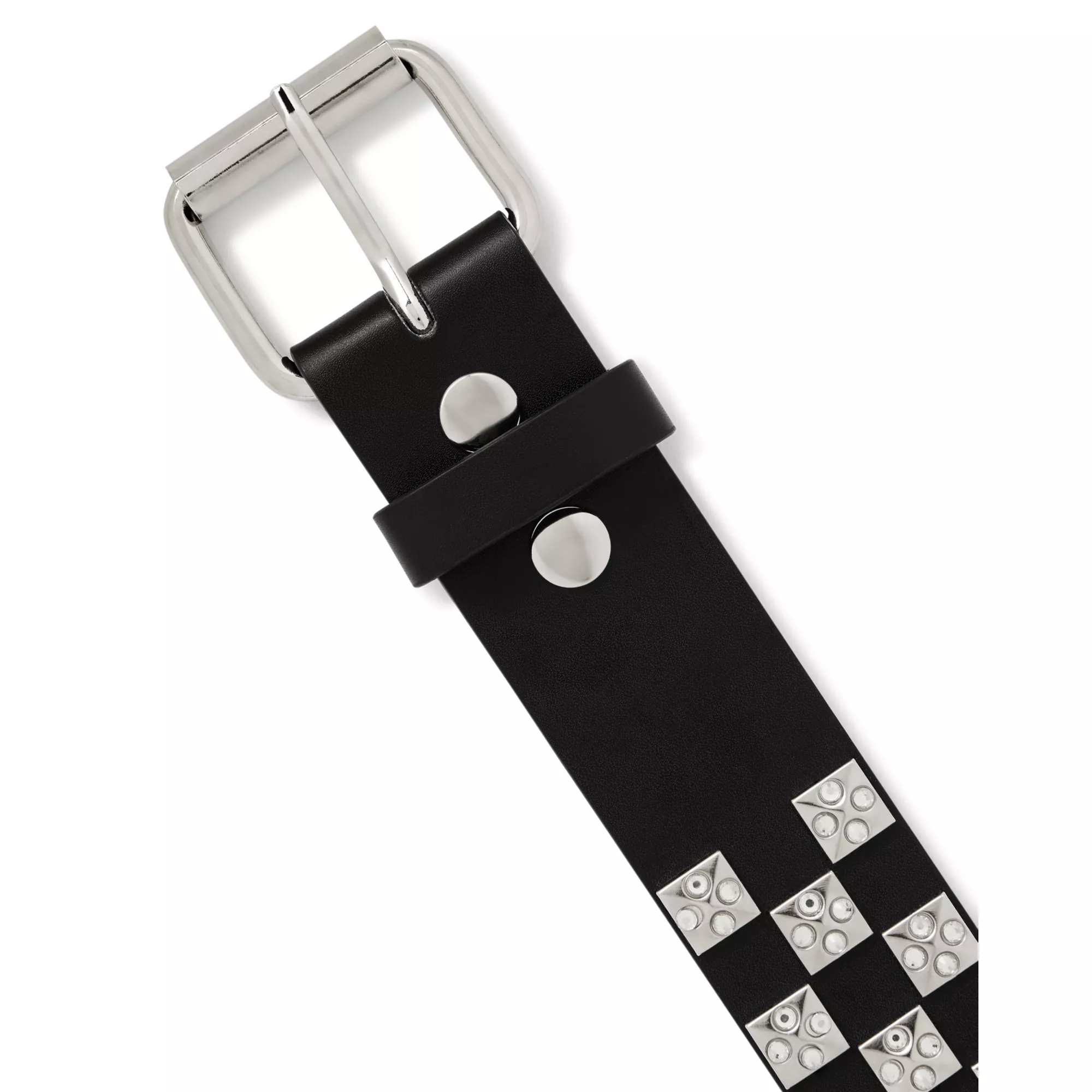 Black and Silver Rhinestone Studded Belt at Spencer's