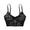Black Pleather Zipper Bralette at Spencer's