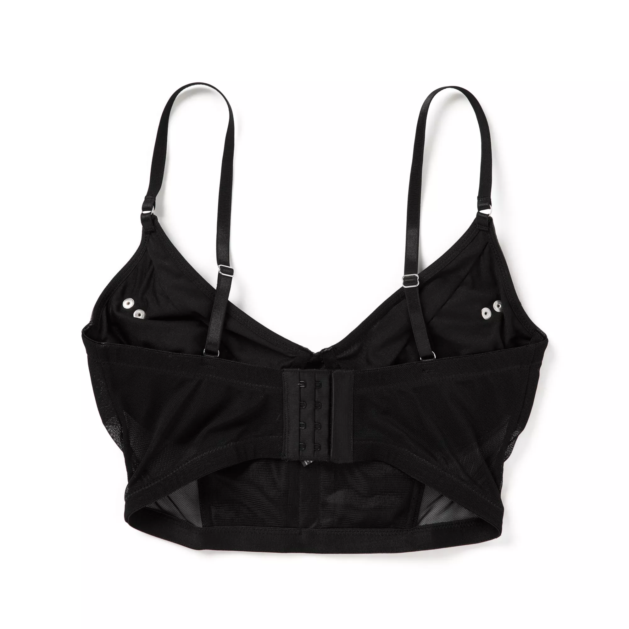 Black Pleather Zipper Bralette at Spencer's