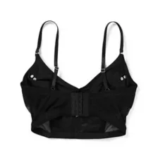 Black Pleather Zipper Bralette at Spencer's