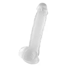 Frosty Bitch Clear Suction Cup Dildo with Balls 8 Inch – good D at Spencer's