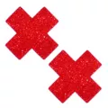 Red Glitter X Nipple Pasties at Spencer's