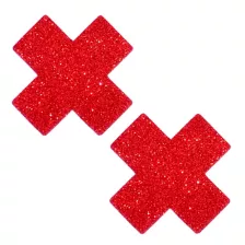 Red Glitter X Nipple Pasties at Spencer's