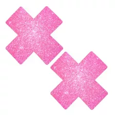 Pink Glitter X Nipple Pasties at Spencer's