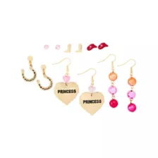 Multi-Pack Assorted Princess Stud and Dangle Earrings - 6 Pair at Spencer's